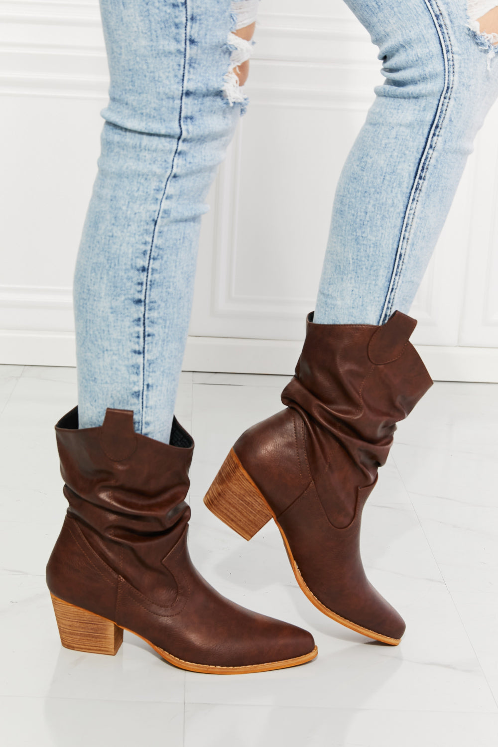 Bottes de cowboy Scrunch Better in Texas en marron