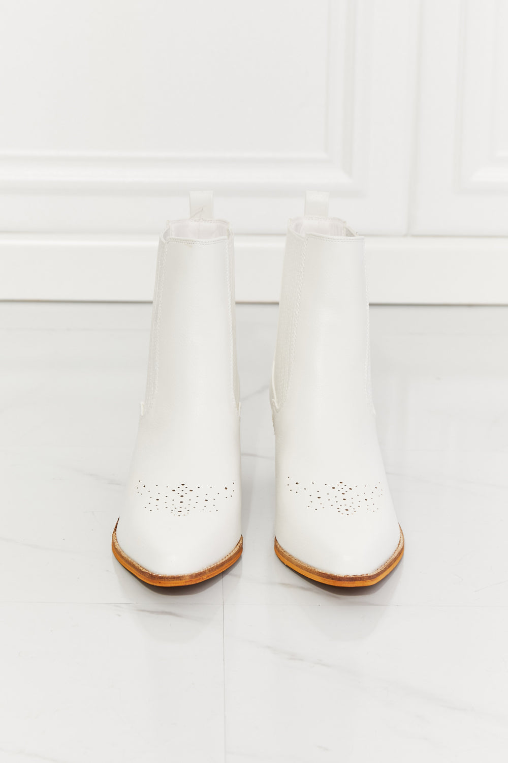 Bottines Chelsea à talons hauts Love the Journey en blanc