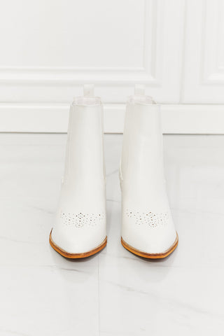 Bottines Chelsea à talons hauts Love the Journey en blanc