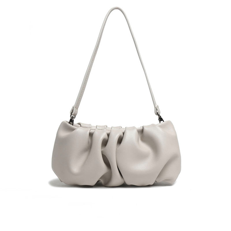 Pochette en cuir intrecciato Celebrity Gathered Cloud - Beige