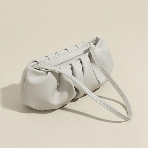 Pochette en cuir intrecciato Celebrity Gathered Cloud - Beige