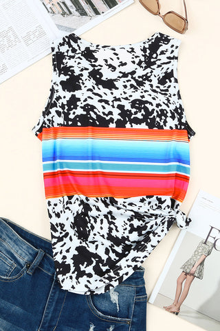 Multicolored Round Neck Tank Top