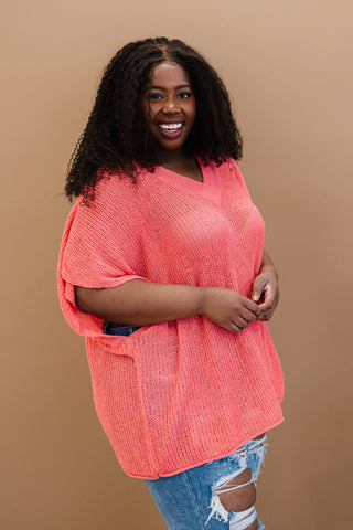 Lips Are Sealed Full Size Run Openwork Short-Sleeve Sweater