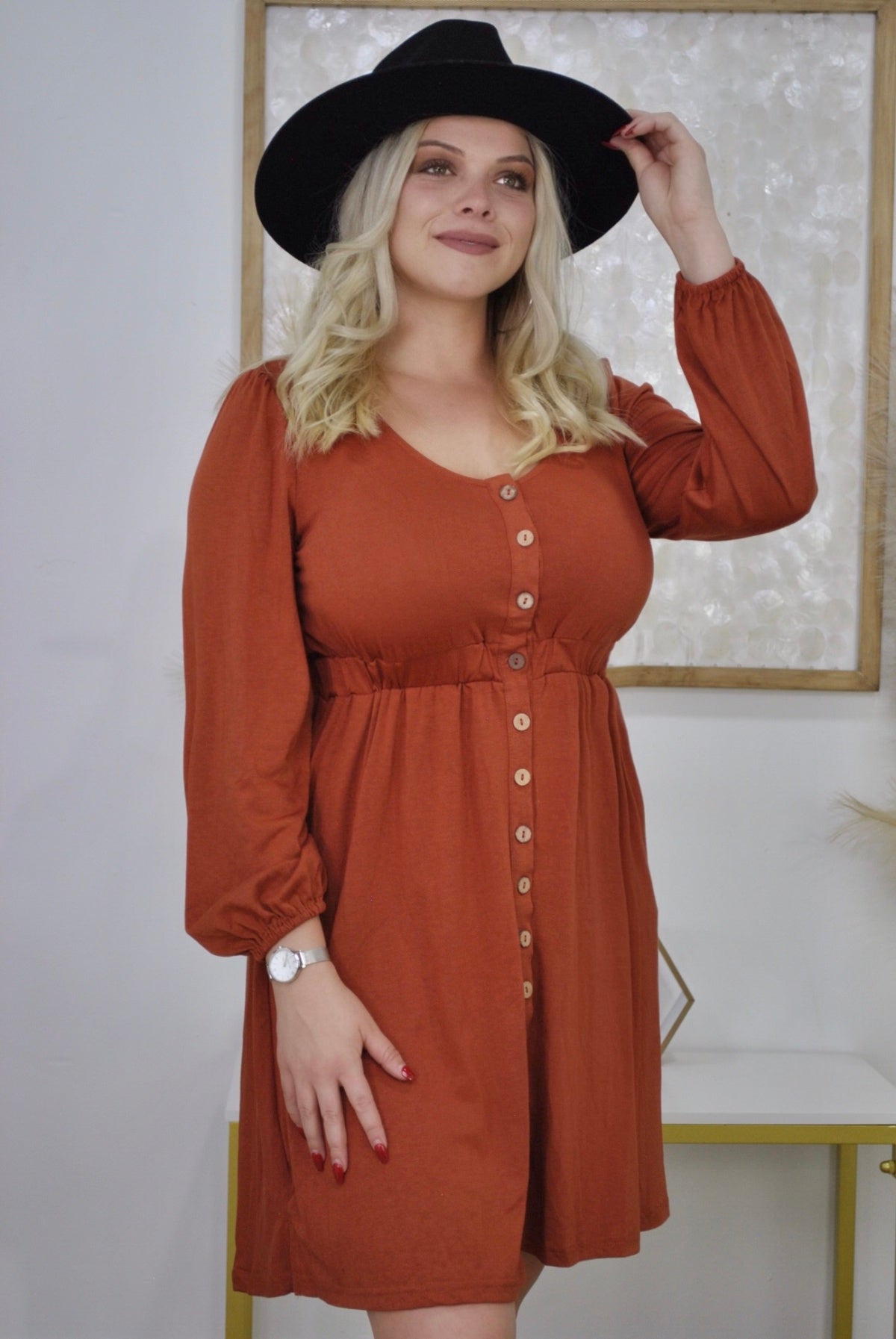 New Colors! Button Up Long Sleeve Dress