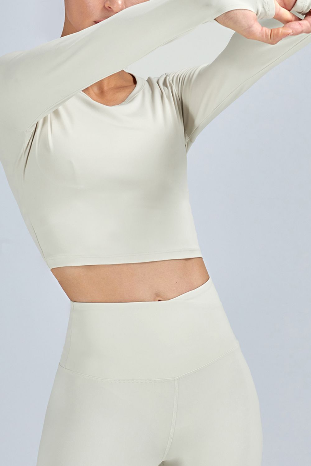 Breathable Cropped Long Sleeve Sports Top