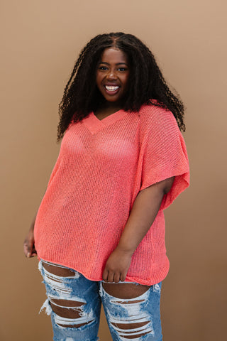 Lips Are Sealed Full Size Run Openwork Short-Sleeve Sweater