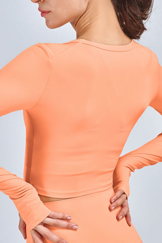 Breathable Cropped Long Sleeve Sports Top