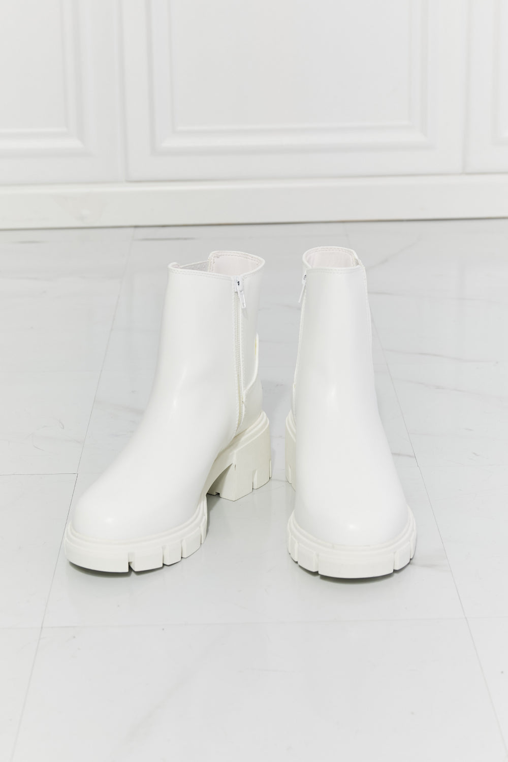 Bottines Chelsea à semelle crantée What It Takes en blanc