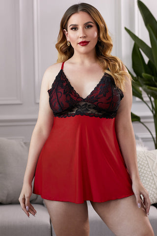 Lace See-Through Plus Size Chemise