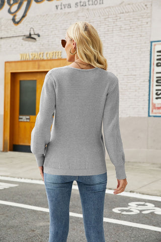 Long Sleeve Rib-Knit Sweater