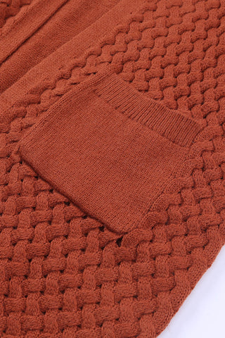Woven Open Front Longline Cardigan with Pockets