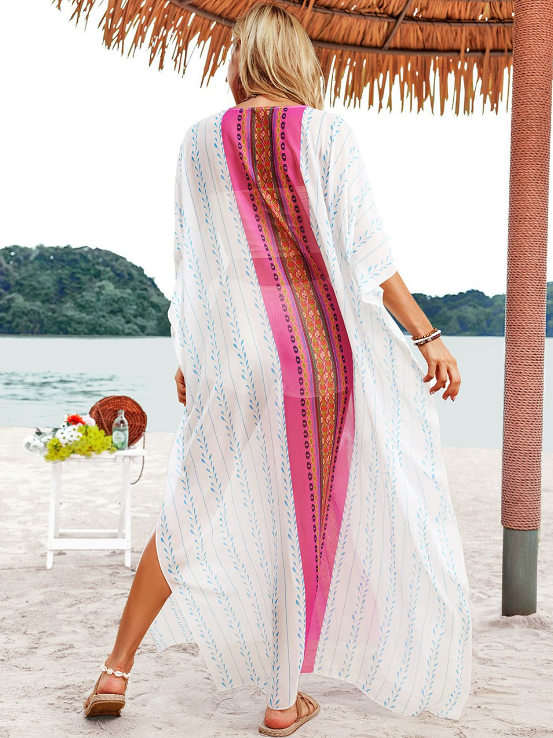 Bohemian V-Neck Slit Maxi Dress