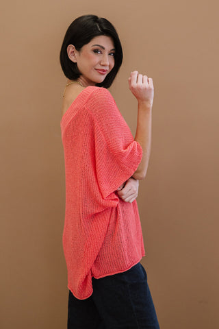 Lips Are Sealed Full Size Run Openwork Short-Sleeve Sweater