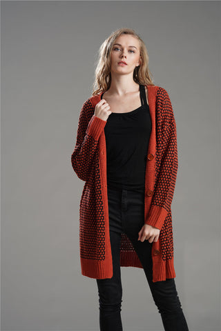 V-Neck Button Down Longline Cardigan