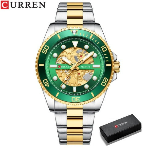 Montre en acier inoxydable doré (cadran 4,4 cm) 